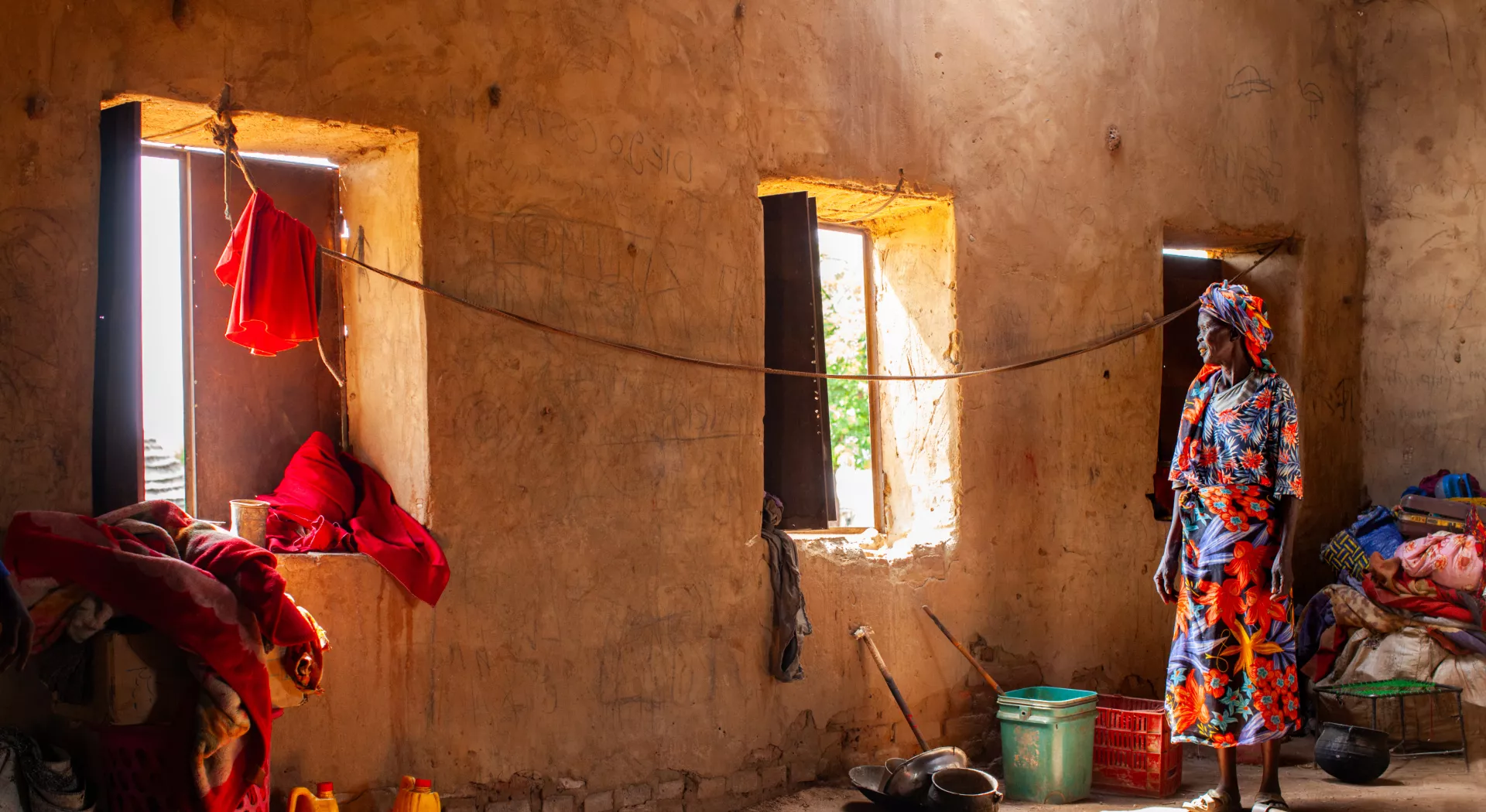 Abuk in haar shelter