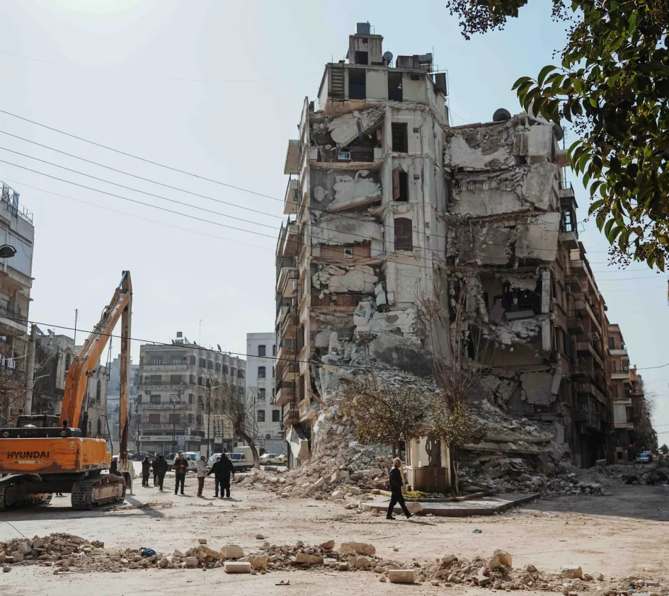 verwoeste gebouwen door oorlog in Syrië