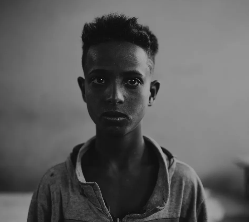 Een foto van een jongen, gemaakt door Lieuwe