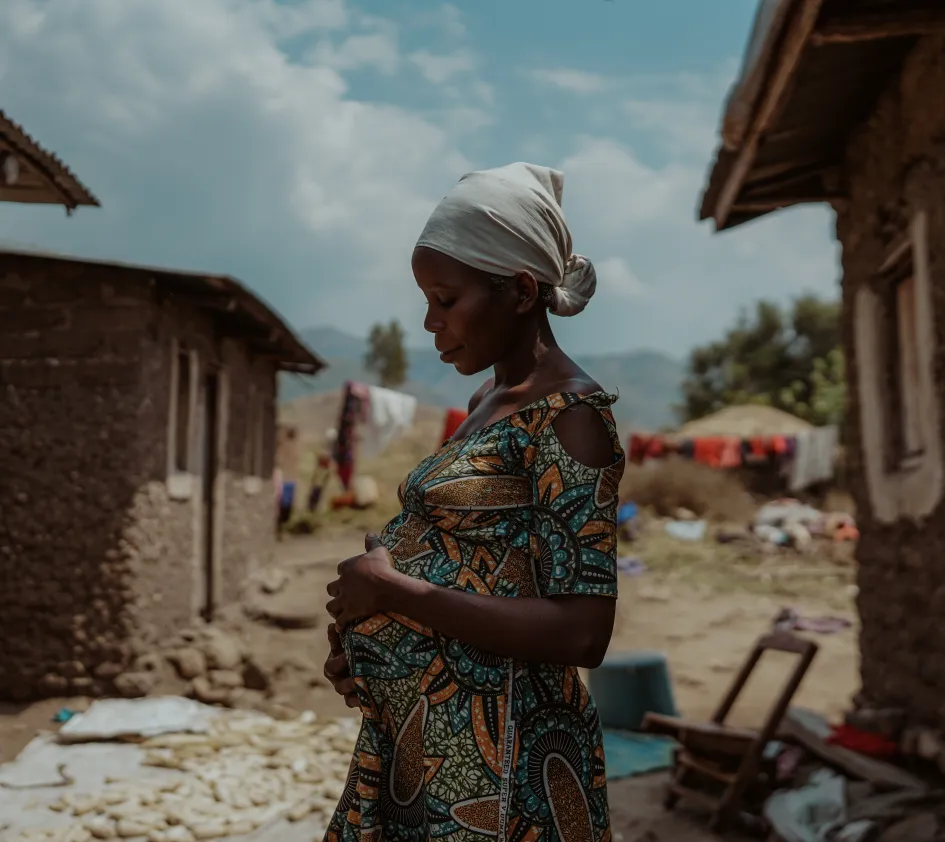 Een zwangere vrouw in Congo