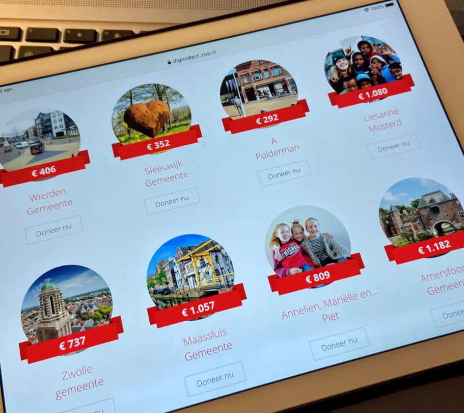 Tablet met digitale collecte