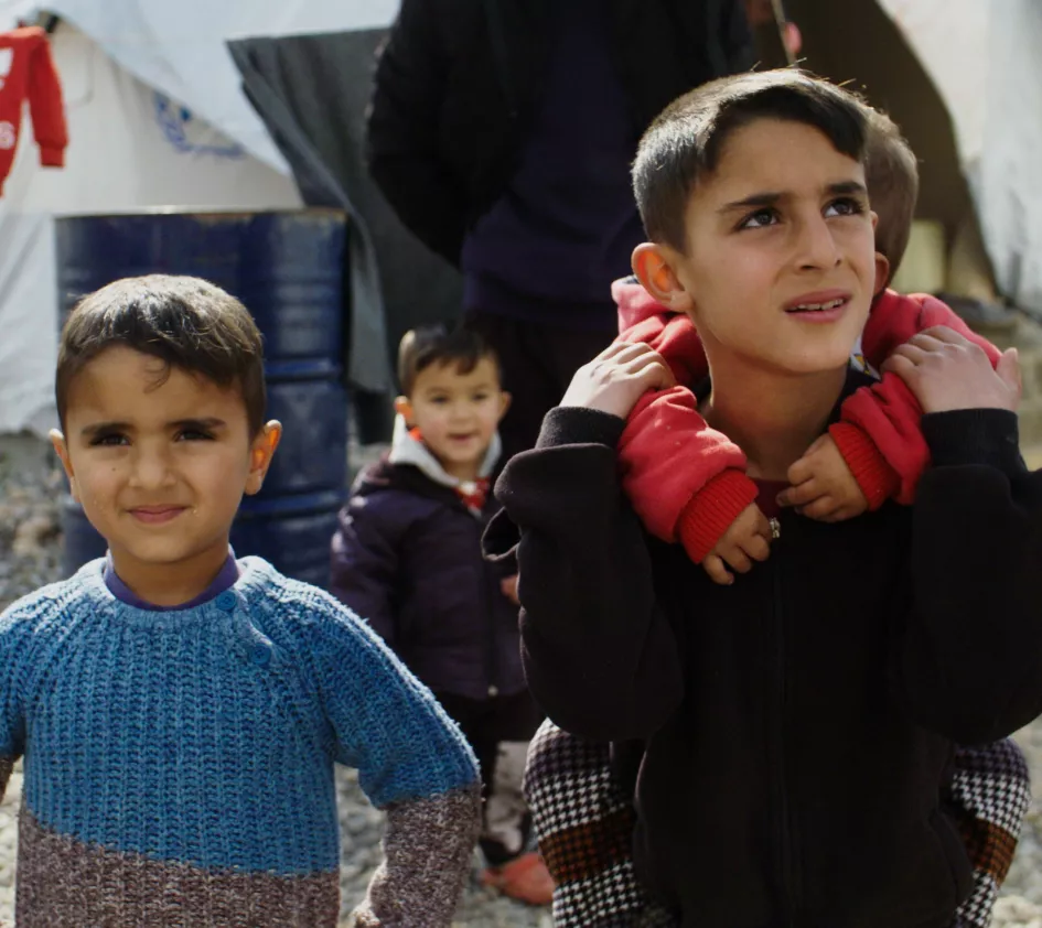 Kinderen in een vluchtelingenkamp in Irak