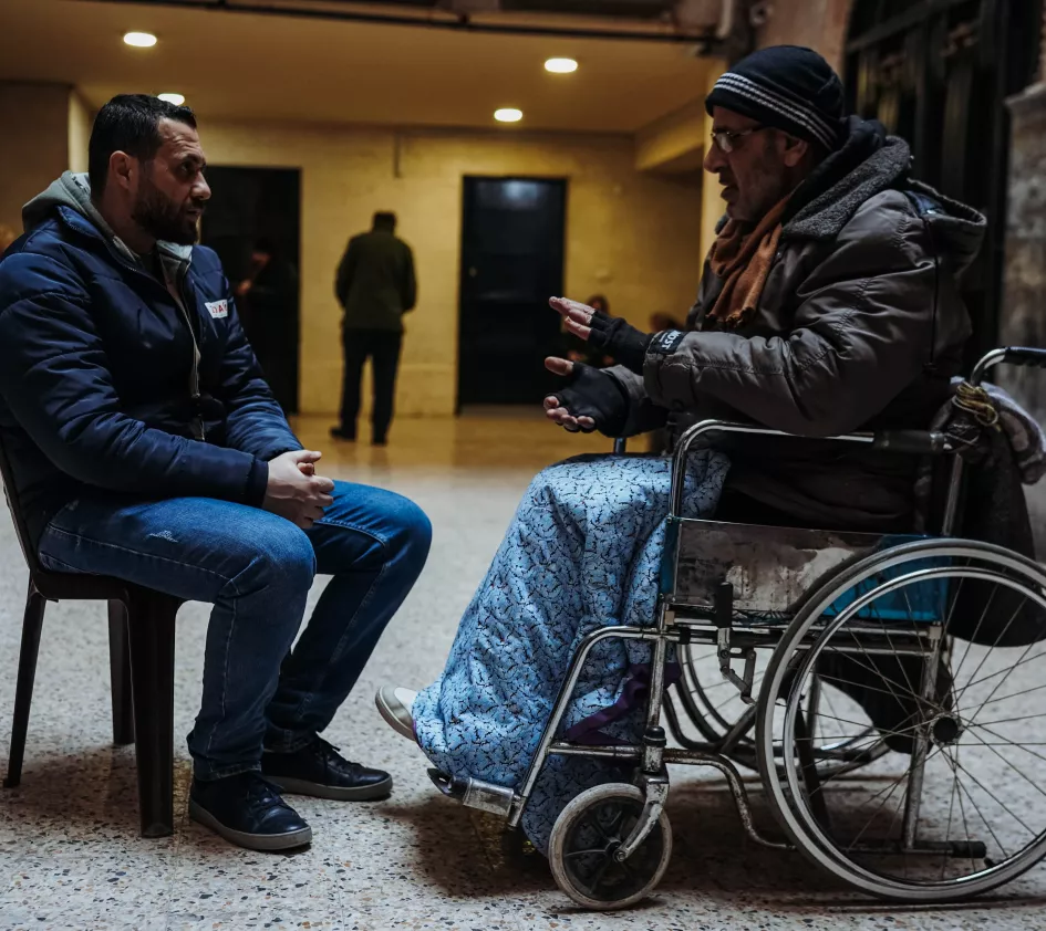 Subhi in het opvangcentrum