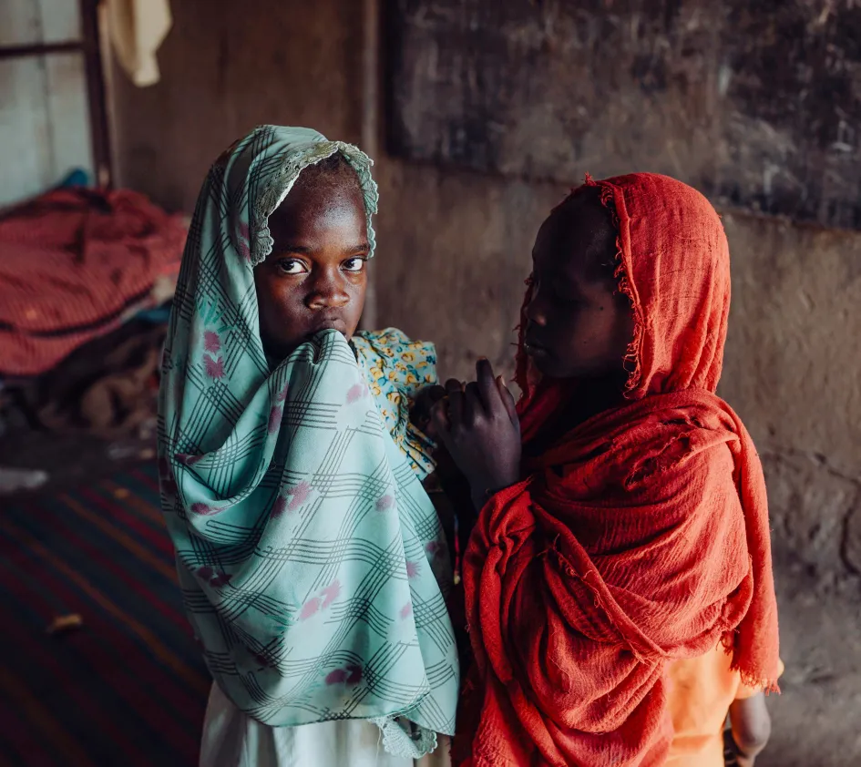 Twee meisjes in Sudan