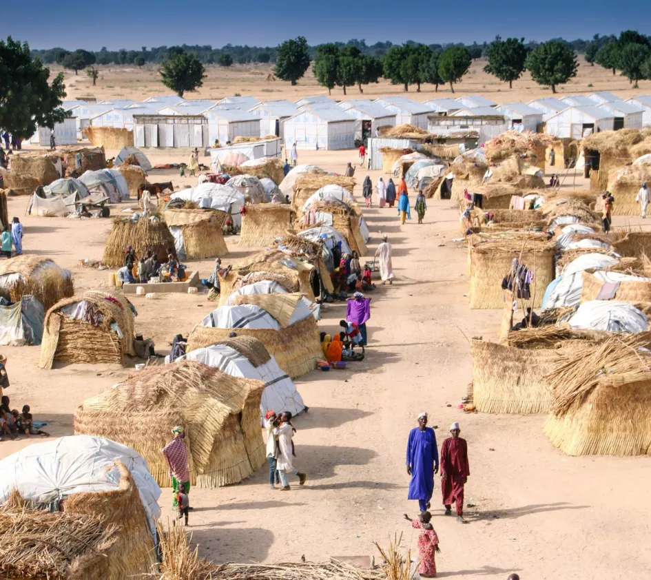 Food for people in a refugee camp