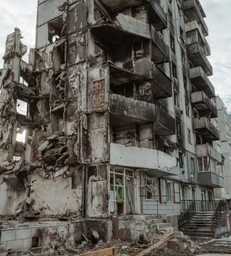 Kapot gebouw in Oekraïne