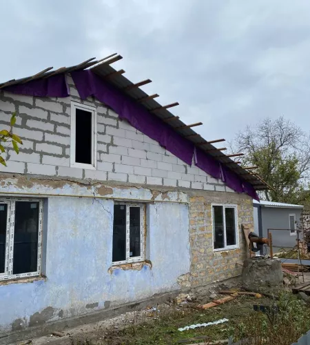 Rebuilt home in Ukraine