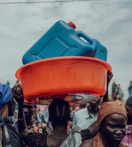 Nyokong in het vluchtelingenkamp