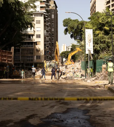 Puin in de stad Caracas