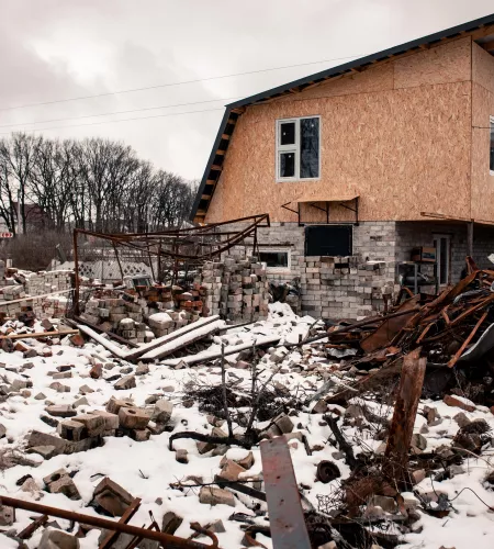 Gerepareerd huis in Oekraïne