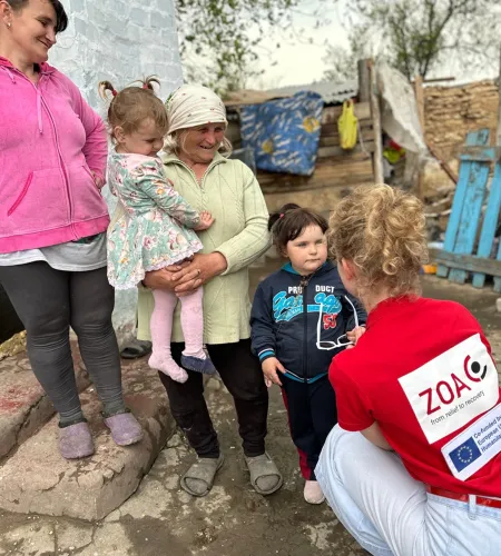 A ZOA worker meets Olha and her family