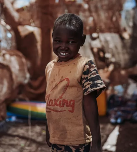 Kind in vluchtelingenkamp in Sudan