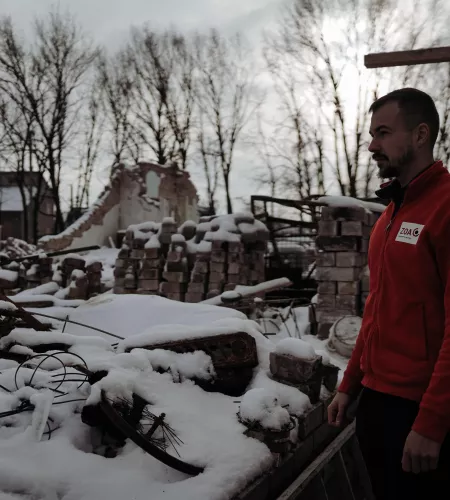 Kapotte huizen Oekraïne