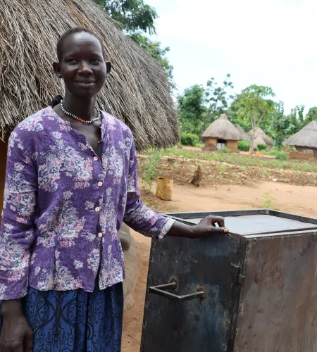 Jane Aketo and her oven