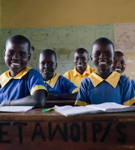 Kinderen in een klas in Afrika