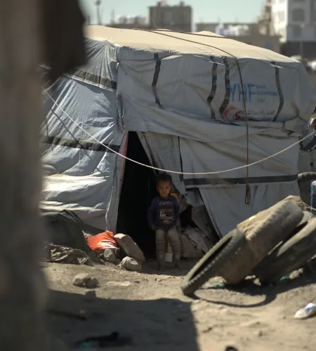 Vluchtelingenkamp in Jemen