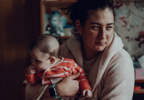 Tetyana met haar baby