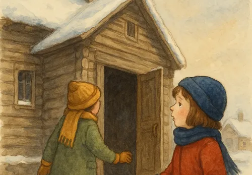 AI gegenereerde Sasha en Lena onderweg naar kerk