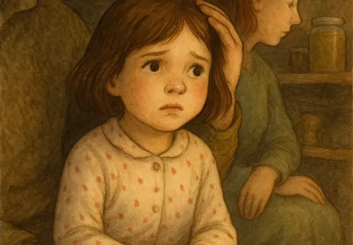 AI gegenereerde Sasha in schuilkelder