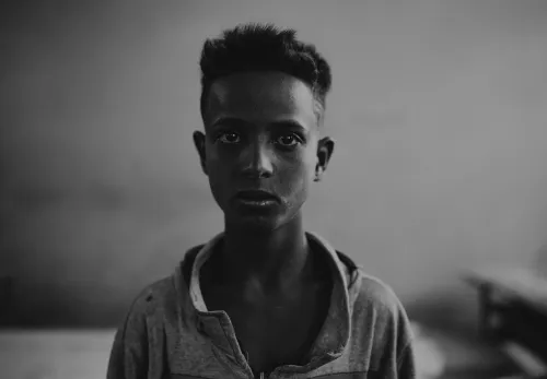 Een foto van een jongen, gemaakt door Lieuwe