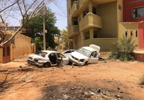 Autowrakken in Khartoum