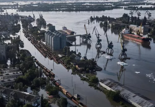 Dam doorbraak in Oekraine