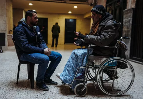 Subhi in het opvangcentrum