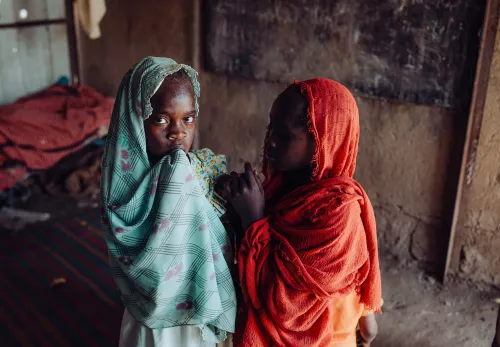 Twee meisjes in Sudan